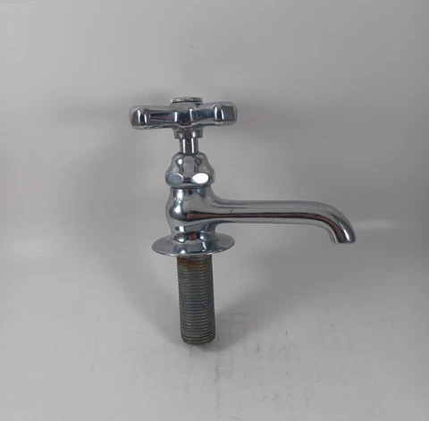 Vintage Standard Nickel Plated Cold Water Faucet, Excellent Condition Clean Cover
