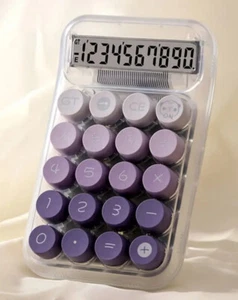 Large Digit Transparent Calculator Big Buttons Purple - Picture 1 of 2