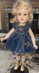 VTG MADAME ALEXANDER 14” SONJA HENIE DOLL ORIGINAL TAGGED DRESS WITH SEQUINS - Picture 1 of 17