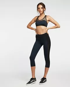 Michi NY Stardust Gym Running Leggings Crop Mesh Panel Deep Sea Navy was £95 - Picture 1 of 9