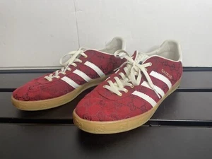 Talla 12 Adidas Gazelle x Gucci GG Monograma Bajo Rojo 2022 Ligeramente Usado Sin Plantillas - Imagen 1 de 10