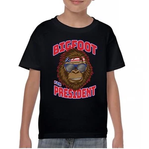 Bigfoot for President Youth T-shirt Funny Sasquatch Humor Pop Culture Kids - Picture 1 of 50