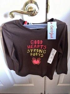 Cat & Jack Boys Good Hearts Strong Roots Graphic Tee Shirt - 5/6 - Picture 1 of 7