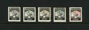 5 Germany Patriotic Seals Diff Colors OG Pre-WWI Stamps BOB - Picture 1 of 2