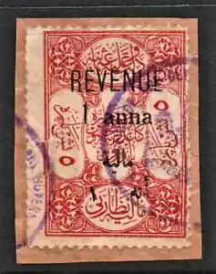 Used Surcharged Ottoman stamp 1 Anna " REVENUE " Iraq 1920 - Picture 1 of 2