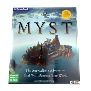 1996 MYST PC CD-Rom Video Game Open Big Box Cyan Broderbund - Picture 1 of 10