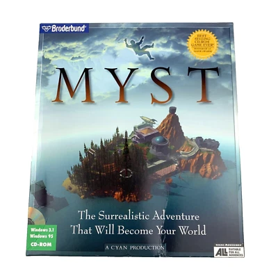 1996 MYST PC CD-Rom Video Game Open Big Box Cyan Broderbund - Image 1 of 4