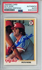 Tarjeta firmada 1978 Topps Pete Rose #20 Cincinnati Reds PSA/DNA - Imagen 1 de 2