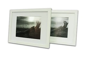Set of 2 11x14 White Picture Wood Frame Mat for 8x10 Photo with Real GLASS - Picture 1 of 1