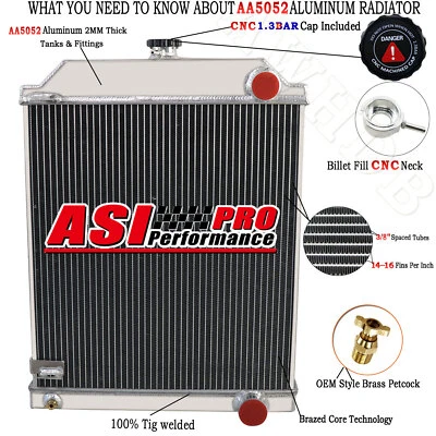 Aluminum 3 Row Radiator For JAGUAR MK7 MK8 MK9 Mark VII VIII IX MT 1951-1961 Foto 1 de 4