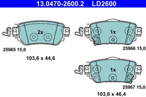 ATE 13.0470-2600.2 Bremsbelagsatz, Scheibenbremse für NISSAN,RENAULT - Bild 1 von 2