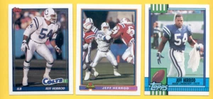 1990-1991 Topps Bowman Jeff Herrod Indianapolis Colts lote de 3 tarjetas novato radiocontrol - Imagen 1 de 1