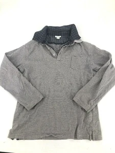 Vertbaudet Boys Gray Long Sleeve Striped Polo 10 Years 138 Cm - Picture 1 of 5