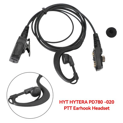 Walkie-Talkie Ear-Hook Headset Oval PTT Fit Hytera HYT PD780 PD700 PD702G PD705G - Image 1 of 4