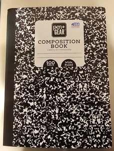 Composition Book School Wide Ruled 100 Pages 9.75" x 7.5" New Marble Notebook  - Picture 1 of 2