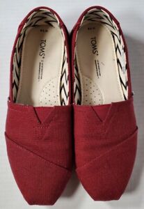 Authentic TOMS Classic Alpargatas Women's Canvas Shoes Size 7.5 Black Cherry 