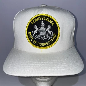 Pennsylvania Prison Guard Baseball Cap Vintage Weiß Made in USA - Bild 1 von 6