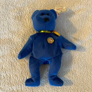 Baby Ty Beanie Babies Clubby Orso Blu Peluche Taglia Unica - Foto 1 di 9