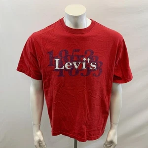 Levi's Cotton Men's T Shirt Size Large Red Crew Neck Short Sleeve Tee - Picture 1 of 4