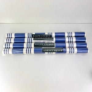 Ralph Lauren Vertical Blue Stripe Wallpaper 4 Double Rolls LCW22204 - Picture 1 of 11