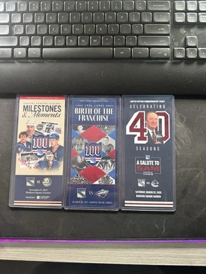 Pacote de ingressos NY Rangers Centennial Night MSG SGA - Imagem 1 de 2