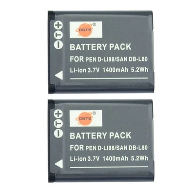 2-Pacco Ricambio Batteria per Pentax D-LI88 Optio H90 P70 P80 W90 WS80 TOSHIB... - Bild 1 von 4