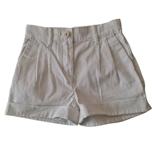 NWT Crewcuts J. Crew Pleated Shorts High Rise Cuffed Hem White Girls Size 2 - Picture 1 of 10