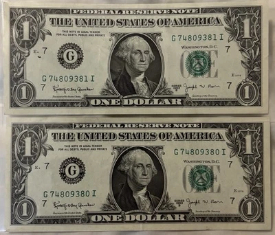 Consecutive Joseph Barr Notes Excellent Condition - Image 1 of 2