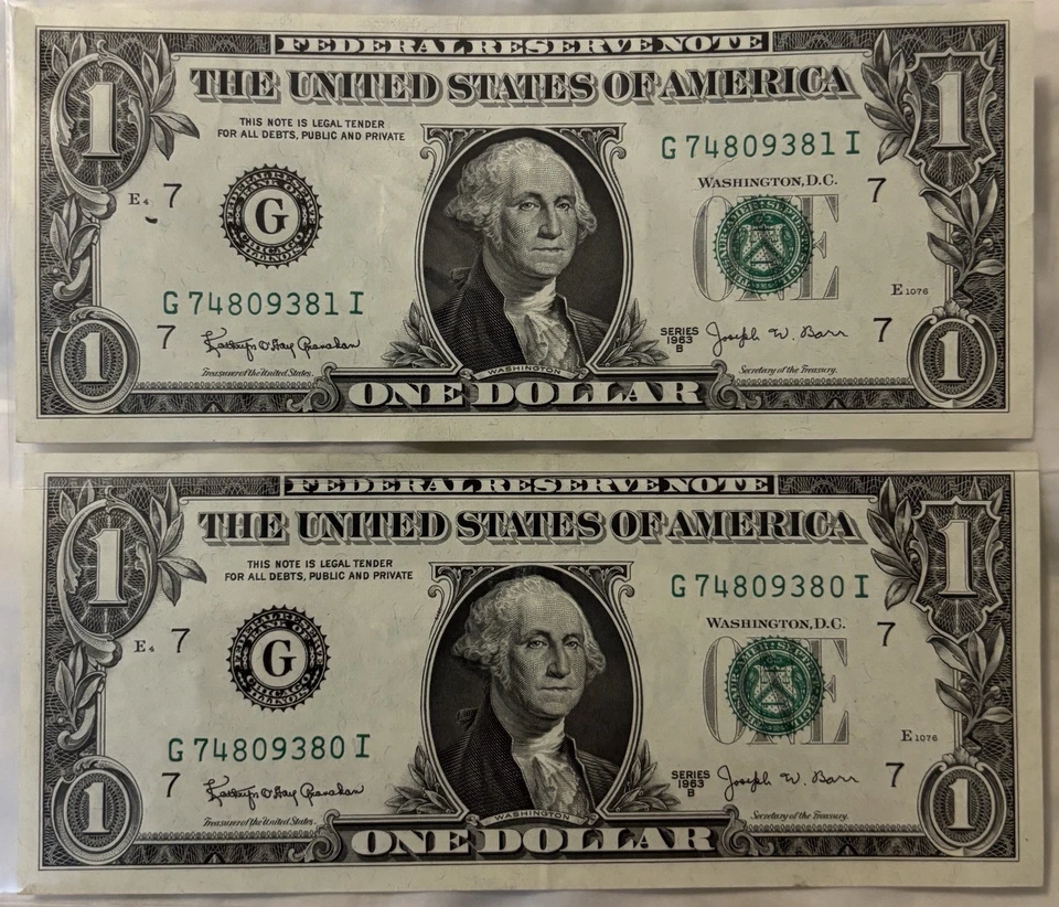 Consecutive Joseph Barr Notes Excellent Condition - Image 1 of 2