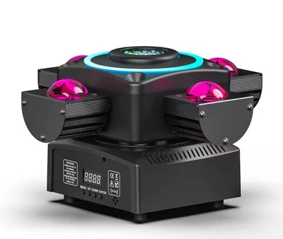  Disco Four-Arm Moving Head Stage Lights RGBW LED Laser Effect DMX DJ Lights - Image 1 of 4