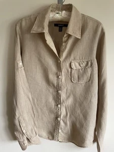 Gant Women’s Camel Linen Blouse With Arm And Pocket Detail. - Picture 1 of 6
