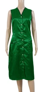 Grembiule camice donna raso push button in camicetta abito S TO 3XL - verde - Foto 1 di 3