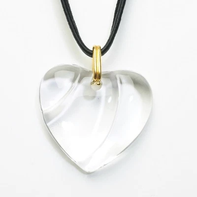 Collana Baccarat motivo cuore cristallo vetro oro nero chiaro dal Giappone - Immagine 1 di 4