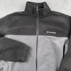 Chaqueta Columbia Para Hombre XL Negra Gris Vellón Cremallera Completa Exterior Steens Mountain 2.0 - Imagen 1 de 10