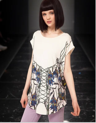 new Hermione de Paula JERSEY TEE WITH PLACEMENT PRINT  XL  18 - Image 1 of 4