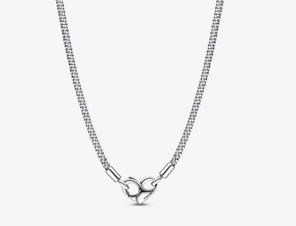 Pandora 392451c00-45 Collana Maglia Geometrica con Chiusura Moschettone a Cuore - Immagine 1 di 1