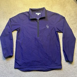 Cutter & Buck Colorado Rockies Jacket Quarter Zip S Mens Purple CB Weathertec  S - Picture 1 of 10