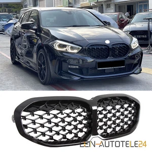 KÜHLERGRILL EXLUSIV NIEREN GRILL PASSEND FÜR BMW 1ER F40 GLÄZEND SCHWARZ - Picture 1 of 6