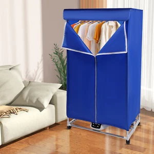 Portable Electric Clothes Dryer Indoor Wet Laundry Warm Air Drying Blue 110V - Picture 1 of 20