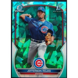 Jefferson Rojas 2023 Bowman Chrome 1st /55 Aqua Sapphire Prospect BCP-70 Cubs
