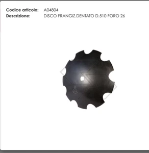 DISCO FRANGIZOLLE 510 mm 20" DENTATO 10 DENTI CON FORO QUADRO 26mm 5,2 Kg - Picture 1 of 1