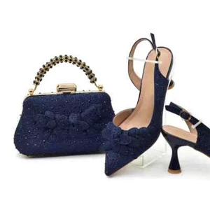 New Shoes and Bag Set Wedding Pumps High Heel Rhinestones Party Shoe and Bag Set - Picture 1 of 31