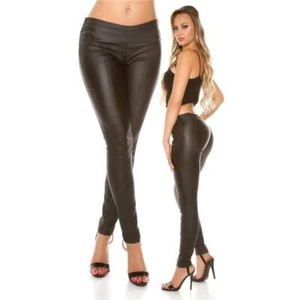 Sexy hautenge Leder-Look Röhrenhose Treggings Schwarz #H1492 - Picture 1 of 25