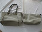 Bass Large Gray Tote With Inside Bag And Adjustable Cross Body Strap