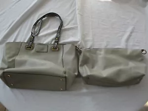 Bass Large Gray Tote with Inside Bag and Adjustable Cross Body Strap - Picture 1 of 12