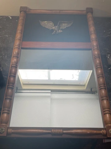 Vintage American Eagle Mirror with Brass Accents Cover