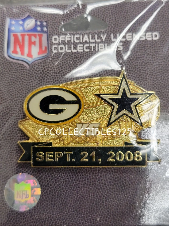 Dallas Cowboys VS Green Bay Packers Game day Pin 9/21/2008 NEW Lambeau Field - Image 1 of 1