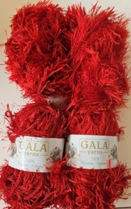 Gala Mix Yarn Red Eyelash Novelty - lot of 4 - Picture 1 of 5