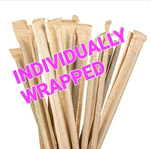 (70 Pack) BENDY Beige Straws-100% BIODEGRADABLE PAPER DRINKING STRAWS WRAPPED - Picture 1 of 21
