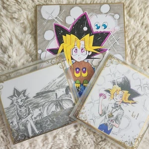 ☆ Yu-gi-oh Yami Yugi & Muto Yugi Shikishi Message Boards Original Anime Art OOAK - Picture 1 of 4